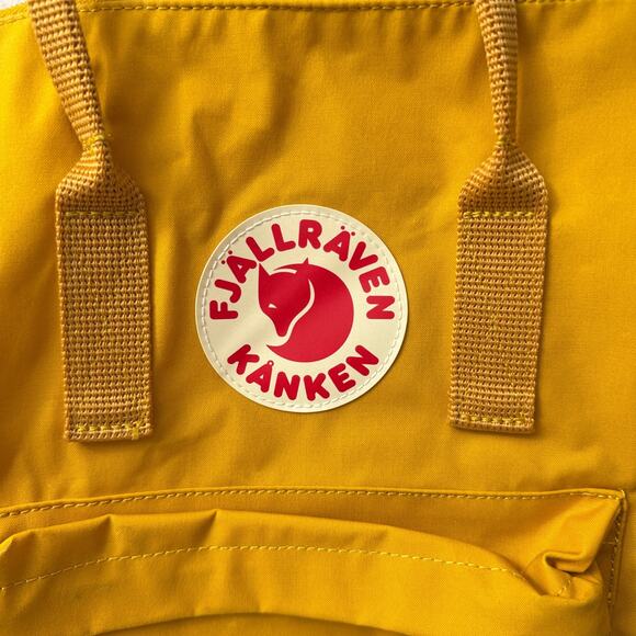 Fjallraven Backback Kanken Yellow School Outdoors Handles Pockets 23510 FLAWED - Picture 3 of 16
